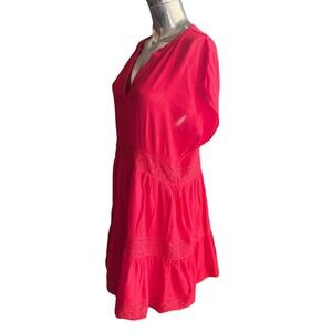 NWT Women's Gibson Look Ashley Tiered Poplin Dress Red Size XXL